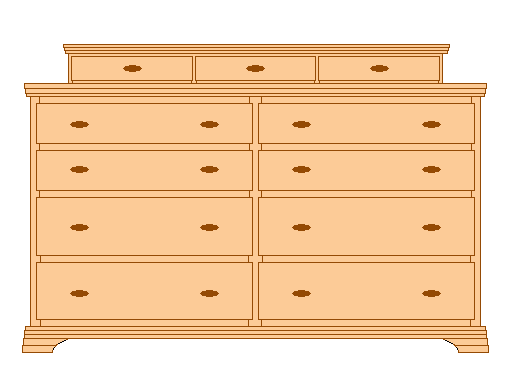 Bedroom Furniture: 11 Drawer Dresser