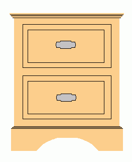 Drawing of our bedside end table.
