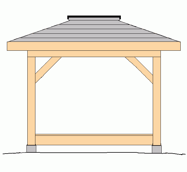 Drawing of our 10 foot gazebo with skylight.
