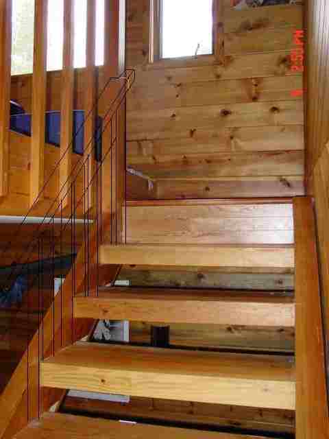 Photo of the top of stairs built by a member.