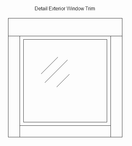 Drawing of detail exterior window trim.