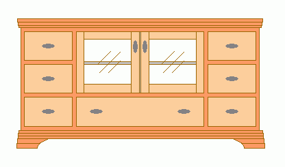 Drawing of our entertainment center.