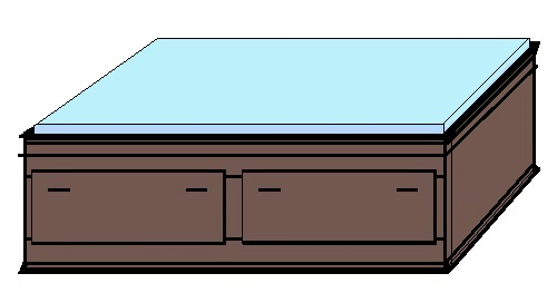 Drawing of our queen size bed wood working project.