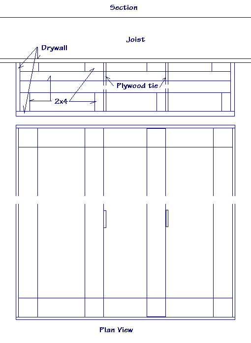 Diagram of plan view of a drop ceiling.