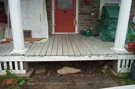 Photo of porch stairs.